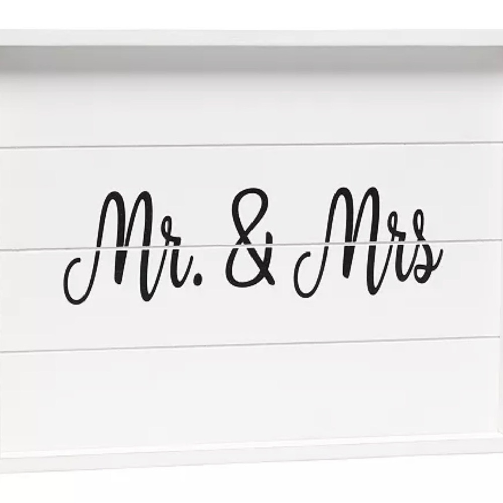 Mr. & Mrs. Wood Serving Tray with Handles. Perfect for special occasions. - Picture 2 of 5